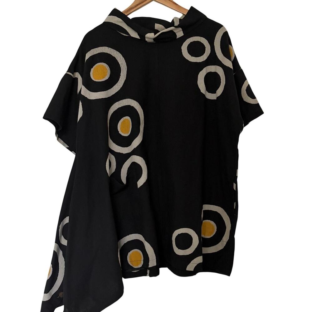 Cupcake International Asymmetry Mock Neck Top Size L Lagenlook Art-to-wear